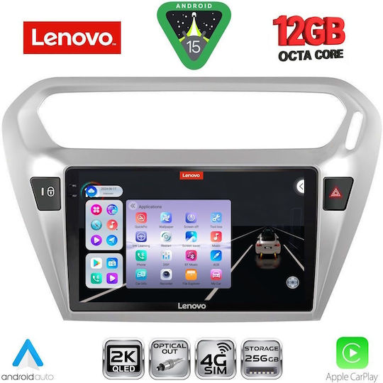 Lenovo Car Audio System for Peugeot 301 Citroen C-Elysee BMW X1 X3 X4 2013-2026 Bluetooth USB Wi-Fi GPS Apple CarPlay Android Auto with 9 Inch Touch Screen LENOVO SSZ 12511 CPA