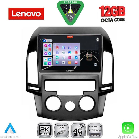 Lenovo Car Audio System for BMW X1 / X3 / X4 Hyundai i30 2007-2012 with A/C (Bluetooth/USB/WiFi/GPS/Apple CarPlay/Android Auto) with 9" Touch Screen