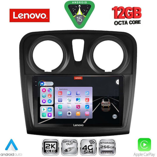Lenovo Ηχοσύστημα Αυτοκινήτου για BMW X1 / X3 / X4 Dacia Logan / Sandero 2012-2019 (Bluetooth/USB/WiFi/GPS/Apple-Carplay/Android-Auto) με Οθόνη Αφής 9"