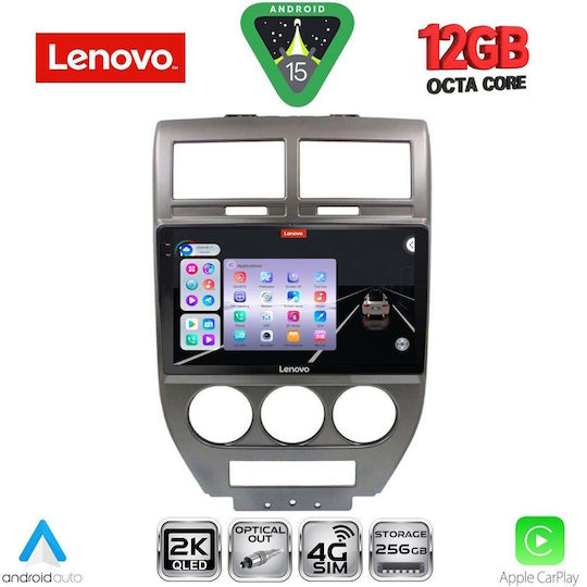 Lenovo Car Audio System for BMW X1 / X3 / X4 Jeep Compass / Patriot 2007-2016 (Bluetooth/USB/WiFi/GPS/Apple CarPlay/Android Auto) with 10" Touch Screen