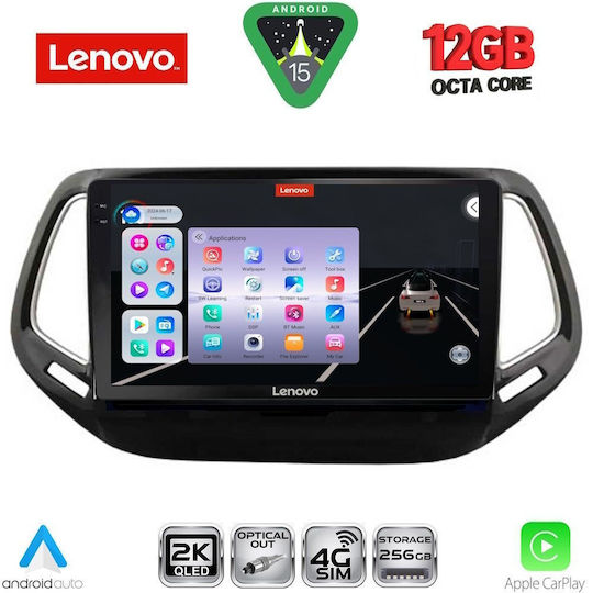 Lenovo Ηχοσύστημα Αυτοκινήτου για BMW X1 / X3 / X4 Jeep Compass 2016-2021 (Bluetooth/USB/WiFi/GPS/Apple-Carplay/Android-Auto) με Οθόνη Αφής 10"