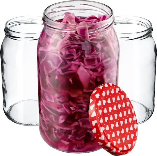 Kadax Glass Jar with Lid 900ml (8pcs)