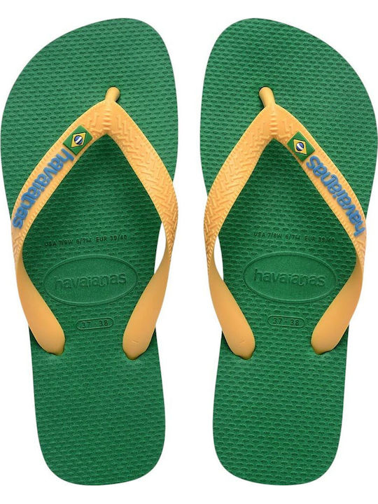 Havaianas Brasil Logo Men's Flip Flops Green