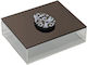 Aufbewahrungsbox Transparentes Plexiglas Bronze Deckel Ei 15x12x4 cm