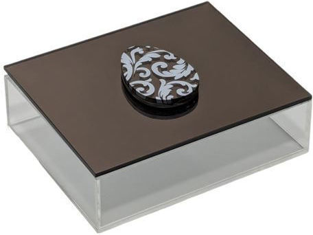 Aufbewahrungsbox Transparentes Plexiglas Bronze Deckel Ei 15x12x4 cm