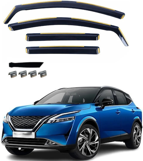 Set Deflectoare Vânt Auto Față și Spate pentru Nissan Qashqai 4 Bucăți
