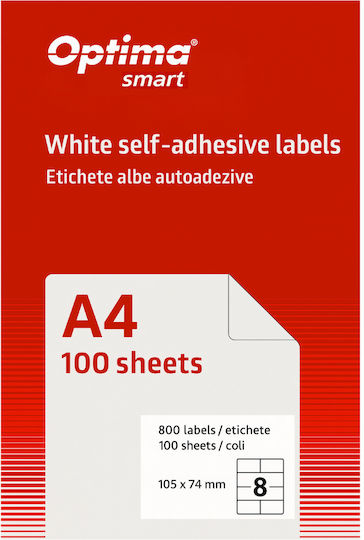 Optima Optima Selbstklebende Etikettenrollen 105x74mm