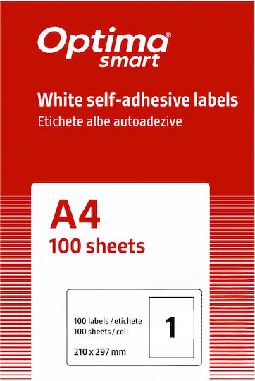 Optima Optima Selbstklebende Etikettenrollen 210x297mm
