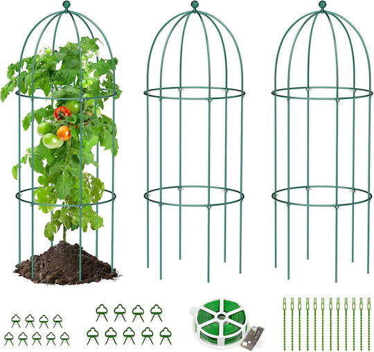 Set 3 Metal Supports Climbing Plants Pergolas 80x40 Cm Tomatoes