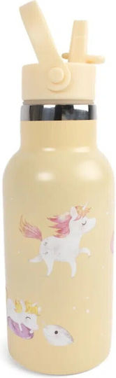 Filibabba Stainless Steel Kids Water Bottle Unicorns Grey