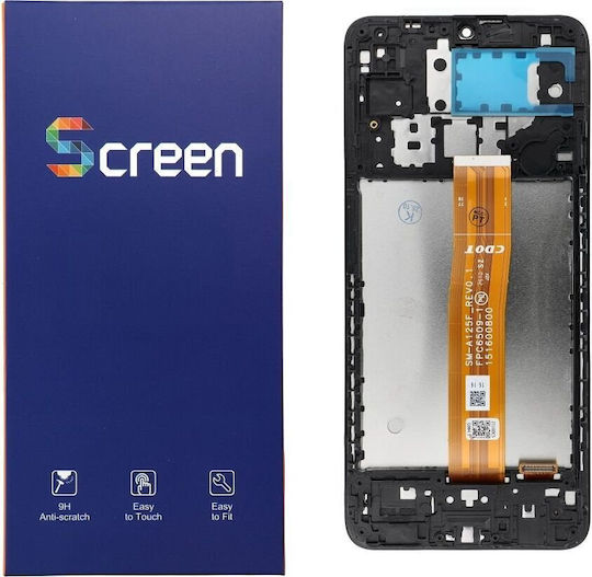 OG Οθόνη με Μηχανισμό Αφής και Πλαίσιο για Galaxy A12 Nacho (Μαύρο)