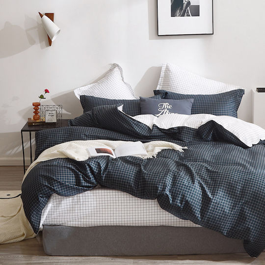 Beauty Home 12697 Super-Doppel Set 4 Stück 165x200+30cm mit Gummibettlaken Grau