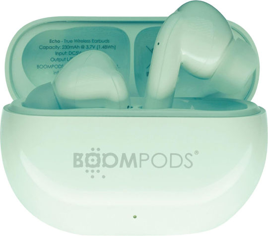 Boompods Echobuds Casti Bluetooth Handsfree Cu Rezistență La Transpirație Și Husă De Încărcare Verde