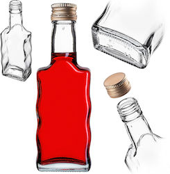 Sticlă Pentru Lichior 200ml Capac Auriu 10 Bucăți