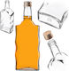 Glass Bottle Liqueur 500ml Golden Cap 5 Pcs