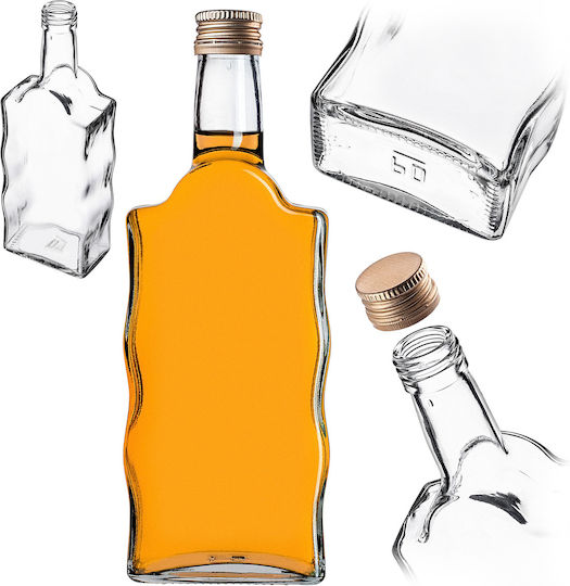Glass Bottle Liqueur 500ml Golden Cap 5 Pcs