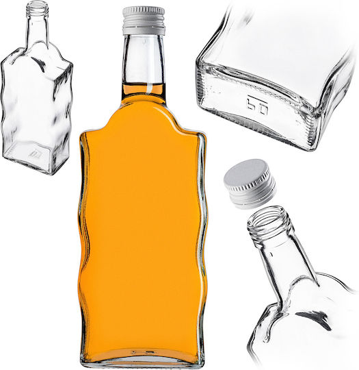 Glass Bottle Liqueur 500ml White Cap 5 Pcs