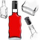 Glass 200ml Liqueur Bottle Long Black Cap 1 Pc