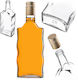 Sticlă Lichior din Sticlă 500ml Capac Lung Auriu 10 Bucăți