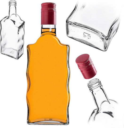 Glas 500ml Likörflasche Lange Rote Kappe 5 Stück