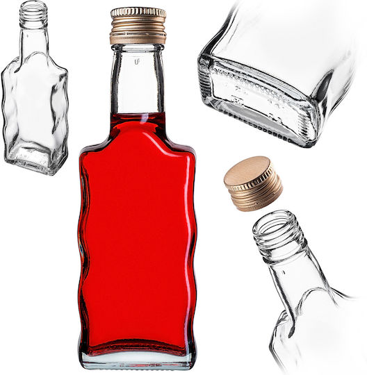 Kadax Glas Likörflasche 200ml Goldene Kappe 1 Stück