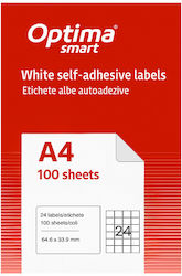 Optima Optima Selbstklebende A4 Etiketten Rechteckige 64.6x33.9mm Optima Optima Selbstklebende A4 Etiketten Rechteckige 64.6x33.9mm