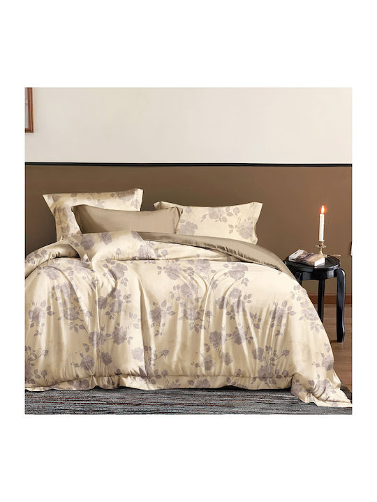 Beauty Home Set Steppdecke Übergröße 220x240cm Beigefarbe