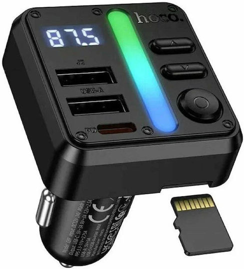 Hoco E89 Auto FM-Transmitter Bt 2usb/1-Typ-c 45w/3a Pd Qc Schwarzes
