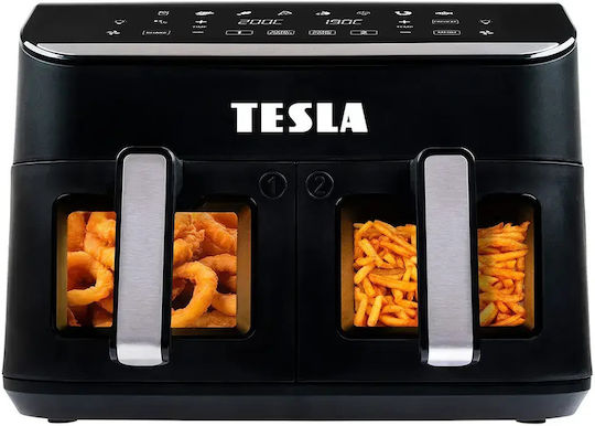 Tesla AirCook DualZone Q460 Еър Фрайър с Двоен Отделяем Кош 9л Черен