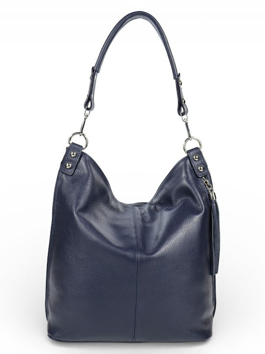 Damentasche Aus Leder Schulter Crossbody Blau