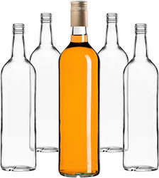 Glass Bottle 1000ml Long Golden Cap 10 Pcs