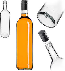 Стъклена Бутилка 1000ml Дълга Черна Капачка 1 Бр