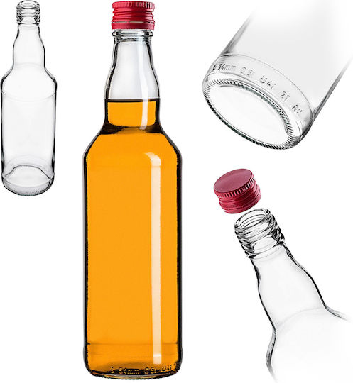 Glass Bottle 500ml Red Cap 1 Pc
