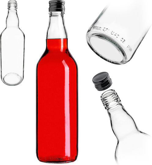 Sticlă De Sticlă 700ml Capac Negru 1 Buc