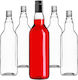 Glass Bottle 700ml Long Black Cap 5 Pcs