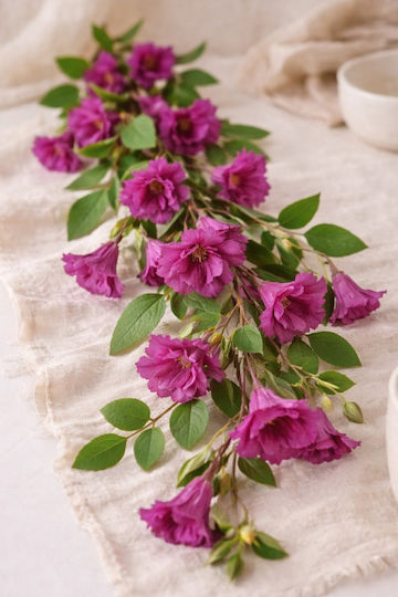 Purple Petunia Garland Flowers 0x0x165cm Monochrome Evergreens