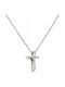 Women's White Gold 18K Cross with Chain