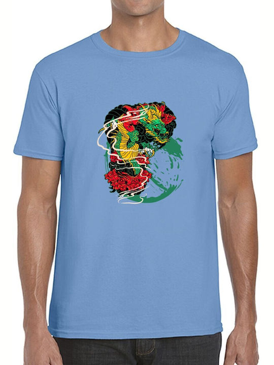 T-shirt Japanese Dragon Peonies Pop Culture Car...
