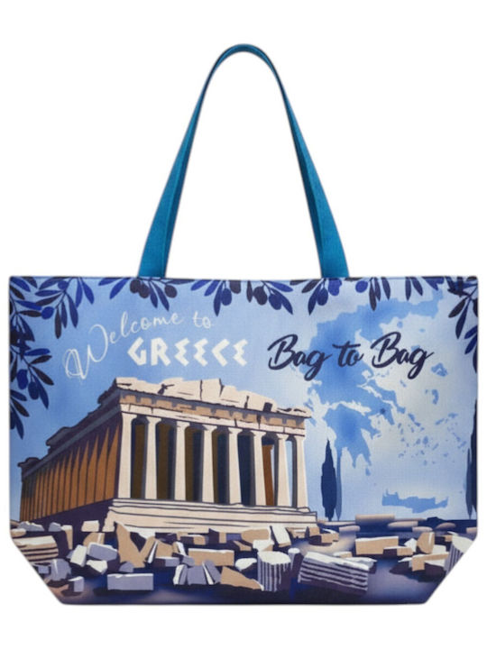 Bag to Bag Fabric Beach Bag Light Blue