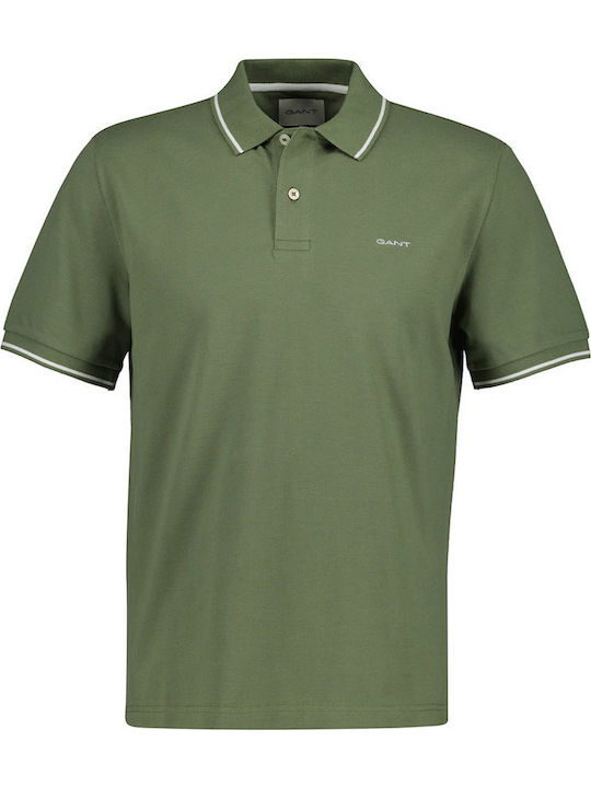 Gant Polo Μπλούζα Κοντομάνικη Λαδί