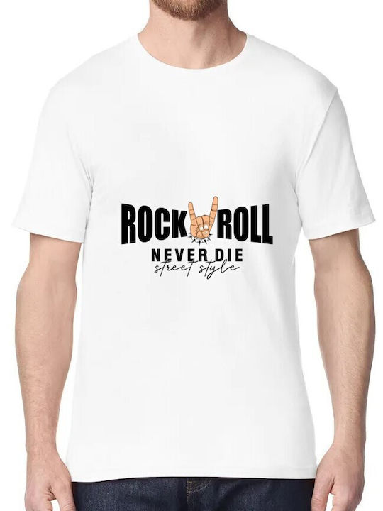 T-shirt Rock Roll Never Die Street Style Pop Cu...