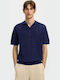 Polo Bluza Tricou Cu Mânecă Scurtă Albastră