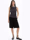Women's Sleeveless Drape Blouse Anthracite