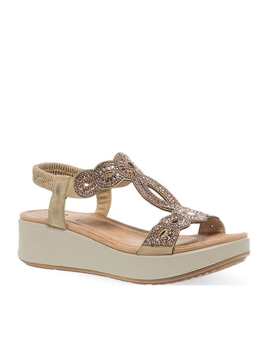 Women's Flat Sandals Flatforms Rose Gold