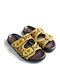 Leather Women's Flat Sandals Brown