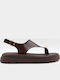 Damen Flatforms Braune Sandalen