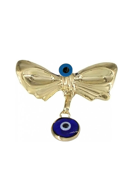Mertzios.gr Children's Safety Pin Charm Amulet Newborn Made of 9K Gold for Boy