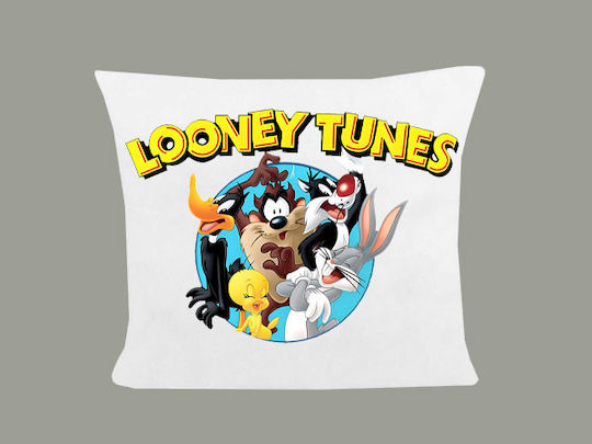Pernă Dimensiune 40x40cm Looney Tunes Albă