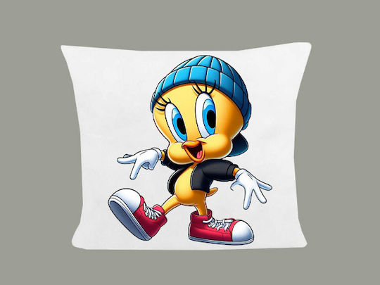 Възглавница Размер 40x40см Looney Tunes Бяла