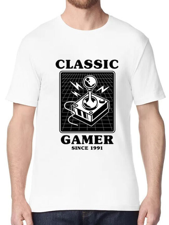 T-shirt Classic Gamer Since 1991 Pop Culture White